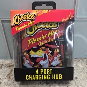 Cheetos Flamin Hot 4 Port USB Charging Hub USB-C USB-A Data Transfer CH1241 New